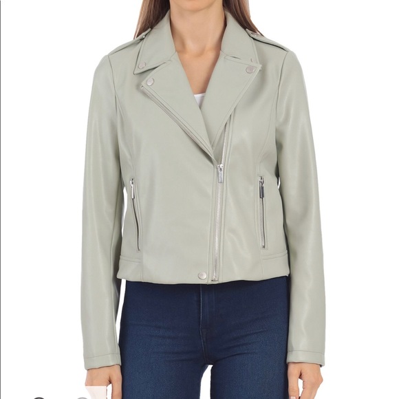 💼 Bagatelle Pearl Gray Moto Jacket - Picture 6 of 15